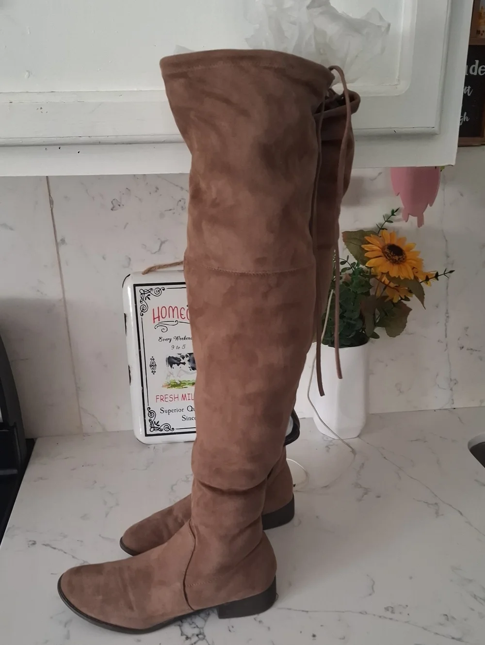A New Day Women's Over-the-Knee Suede Boots - Brown